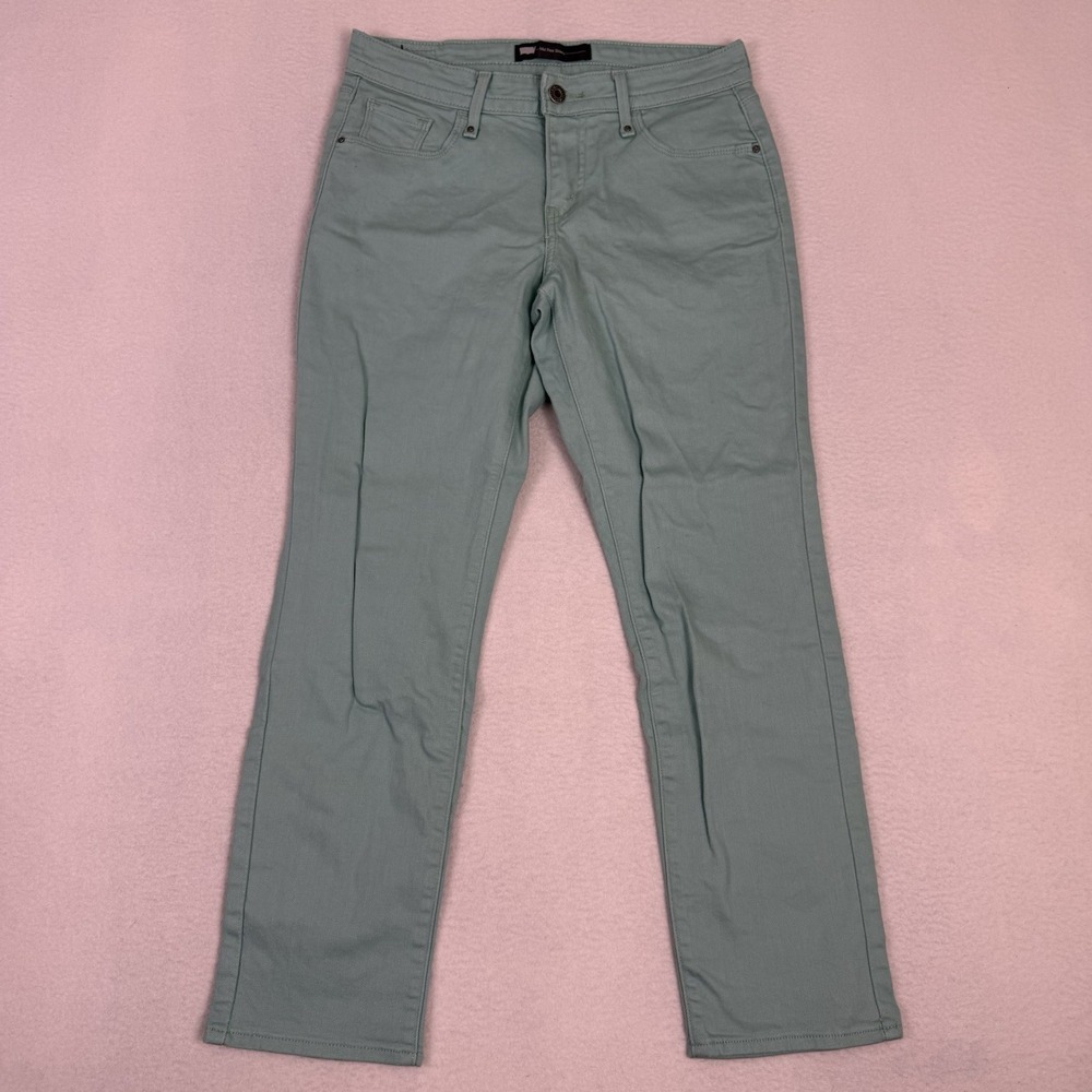 Levi's Women's 4 W27 Mid Rise Skinny Jeans 50760 Mint Green Denim